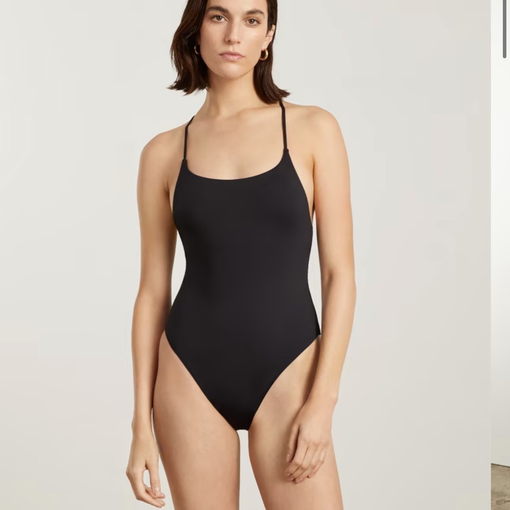 Everlane The String One Piece Black Swimsuit